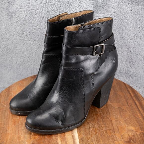 Frye Womens Size 9 M Patty Artisan Ankle Boots Black Leather Side Zip Heel EUC - Picture 4 of 10